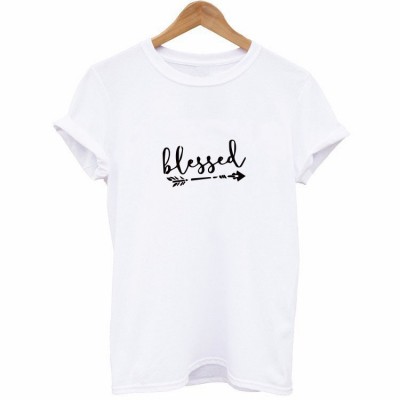 Blessed Letter Arrow Print T Shirt TO